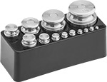 Image of Product. Front orientation. Test Weights. Test Weight Sets with Calibration Certificate, 13 Pieces.
