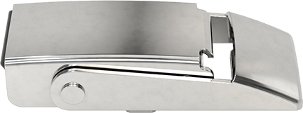 Image of Product. Bottom orientation. Tight-Hold Draw Latch, with Safety Catch, 304 Stainless Steel, 3-1/4" Long x 1-5/16" Wide.