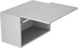 Image of ProductInUse. Front orientation. Lid Supports. Friction Lid Supports, Side Mount, Opens Up.