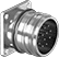 Image of Product. Male Receptacles with Mounting Holes. Front orientation. Metric Circular Connectors. M23 Connectors, For Control, Male Receptacles with Mounting Holes.