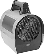 Image of Product. Front orientation. Space Heaters. Portable Small-Space Electric Heaters , With On/Off Switch and Thermostat, 5,100 BTU/hr Heat Output, Steel Housing.