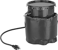 Image of ProductInUse. For 1 and 2 gal. Containers. Front orientation. Wraparound Heaters. Thermally Insulating Wraparound Heaters for Pails, Drums, and Totes.