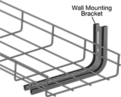 Image of ProductInUse. Front orientation. Contains Annotated. Cable Trays and Fittings. Steel Formable Cable Trays and Fittings, Wall Mounting Brackets, L-Shape, For Horizontal Trays.