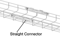 Image of ProductInUse. Front orientation. Contains Annotated. Cable Trays and Fittings. Corrosion-Resistant&nbsp;Stainless Steel Formable Cable Trays and Fittings, Straight Connectors.