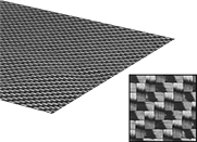 Image of Product. Front orientation. Contains Inset. Carbon Fiber. Carbon Fiber Sheets, Triaxial Weave.