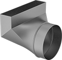 Image of Product. Front orientation. Duct and Fittings. Standard Duct and Fittings, 90° Elbow Register Boots.