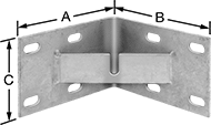 Image of Product. Front orientation. Contains Annotated. Brackets. Corner Brackets, Style 15.