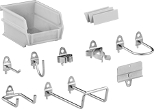 Image of Product. Front orientation. Pegboard Organizer Kits. Stay-Put Pegboard Organizer Kits.