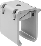 Image of Product. For 600 lb. Track Cap. Ceiling-Mount Joint. Front orientation. Door Tracks and Fittings. Curved Roller Tracks for&nbsp;Doors,&nbsp;Curtains,&nbsp;and Strip Doors, Brackets, For 600 lb. Track Capacity, Ceiling Mount, U Joint.
