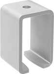 Image of Product. For 600 lb. Track Cap. Ceiling-Mount Support. Front orientation. Door Tracks and Fittings. Curved Roller Tracks for Doors, Curtains, and Strip Doors, Brackets, For 600 lb. Track Capacity, Ceiling Mount, Support.