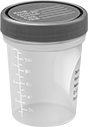 Image of Product. Front orientation. Jars. Sterile Disposable Plastic Jars, 4 fl. oz. Capacity.