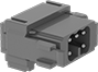 Image of Product. Front orientation. Han Connectors. Stackable Han Connectors, Plugs.
