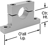 Image of Product. Front orientation. Contains Annotated. Linear Shaft Supports. Easy-Access Base-Mount Linear Shaft Supports, Low-Profile Tee.