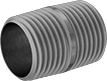 Image of Product. Male. Front orientation. Pipe and Fittings. Thick-Wall Galvanized Iron and Steel Threaded Pipe Nipples and Pipe, Pipe—Fully Threaded, Male, Threaded Fitting Connection.