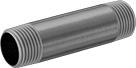 Image of Product. Male. Front orientation. Pipe and Fittings. Thick-Wall Galvanized Iron and Steel Threaded Pipe Nipples and Pipe, Pipe—Threaded on Both Ends, Male, Threaded Fitting Connection.