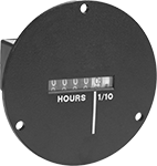 Image of Product. Front orientation. Hour Meters. Panel-Mount Electrically Actuated Hour Meters, Screw On, Style C.