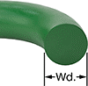 Image of Attribute. Front orientation. CrossSection view. Contains Annotated. O-Rings. Weather- and Oil-Resistant HNBR O-Rings.