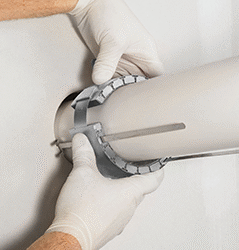 Image of ProductInUse. Front orientation. Fire Stops. Fire-Stop Pipe Collars.