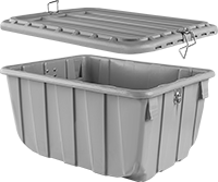 Image of Product. Front orientation. Tote Boxes. Padlockable Tote Boxes.