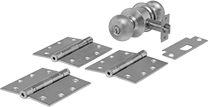 Image of Product. 3 Hinges Included. Front orientation. Door Installation Kits. Installation Kits for Single Doors with Locking Knobs, 3.
