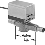 Image of Product. Front orientation. Contains Annotated. Motor-Actuated On-Off Valves. Motor-Actuated Solder-Socket On-Off Valves.