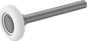 Image of Product. Front orientation. Overhead Door Rollers. White Plastic.