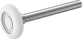 Image of Product. Front orientation. Overhead Door Rollers. White Plastic—Shielded.