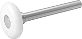 Image of Product. Front orientation. Overhead Door Rollers. White Plastic—Sealed.