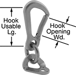 Image of Product. Front orientation. Contains Annotated. Tie-Down Hooks. Carabiner Hook.