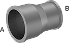 Image of Product. Front orientation. Contains Annotated. Pipe and Fittings. Drain, Waste, and Vent Iron and Steel Pipe Fittings, Straight Reducers, Clamp On × Clamp On.
