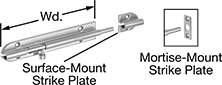 Image of Product. Style C. Front orientation. Contains Annotated, Inset. Style C. Lift-and-Drop Barrel Slide-Bolt Latches.