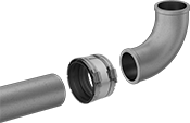 Image of System. Front orientation. Pipe Traps. Drain, Waste, and Vent Iron Pipe Traps.