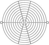 Image of Product. Style D. Front orientation. Fan Guards. Equipment-Cooling Fan Guards, For Round and Oblong Fans, Style D.