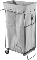 Image of Product. Canvas Bag Shown on Mobile Holder. Front orientation. Drawstring Bags. Stay-Open Drawstring Bags and Holders, Canvas.