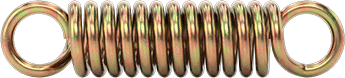 Image of Product. Side1 orientation. Mil. Spec. Extension Spring with Loop Ends, 1" Long, 0.240" OD, 0.041" Wire Diameter.