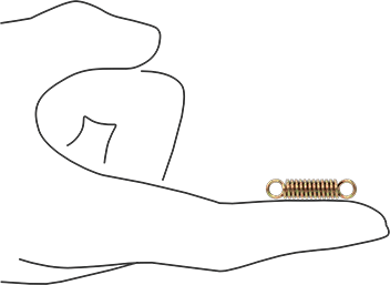 Image of Product. Side1 orientation. Contains SizingReference. Mil. Spec. Extension Spring with Loop Ends, 1" Long, 0.240" OD, 0.041" Wire Diameter.