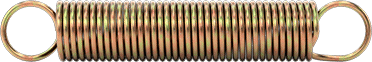 Image of Product. Side1 orientation. Mil. Spec. Extension Spring with Loop Ends, 5" Long, 0.850" OD, 0.085" Wire Diameter.