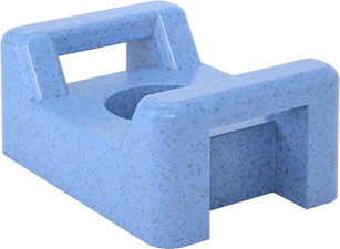 Image of Product. Front orientation. Metal-Detectable Cable Tie Mounts, for 0.32" x 0.09" Cable Tie and Number 8 Screw, Screw-In.