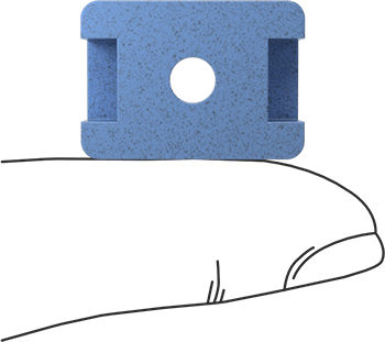 Image of Product. Side1 orientation. Contains SizingReference. Metal-Detectable Cable Tie Mounts, for 0.32" x 0.09" Cable Tie and Number 8 Screw, Screw-In.