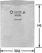 Image of Product. Front orientation. Contains Annotated. Resealable Bags. Antistatic Bubble-Padded Resealable Bags .