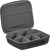 Image of Product. Front orientation. Cases. Soft Protective Storage Cases with Compartments, Polyester Fabric Cases, Adjustable Dividers, 7 Compartments.