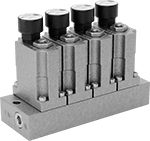 Image of Product. Bottom orientation. Compressed Air Regulator Manifolds. Compressed Air Regulator Manifolds, Style A.