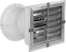 Image of Product. Front orientation. Totally Enclosed Motor Enclosure. Exterior-Wall-Mount Exhaust Fans.