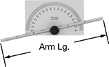 Image of Product. Front orientation. Contains Annotated. Protractors. Starrett Protractors with Graduated Arm.