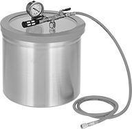 Image of Product. Front orientation. Vacuum Degassing Chambers. Aluminum with Top-Mount Gauge.