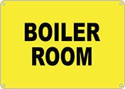 Image of Product. Front orientation. Signs. Department and Room Signs, Boiler Room (English).