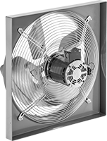 Image of Product. Front orientation. Exhaust Fans. Dust-Resistant Direct-Drive Wall-Mount Exhaust Fans, Style 3.