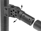 Image of ProductInUse. Front orientation. Exploded view. Slip-On Framing and Fittings. Carbon Fiber Slip-On Framing and Fittings, Connectors, Adjustable Angle Wye.