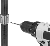 Image of ProductInUse. Front orientation. Slip-On Framing and Fittings. Carbon Fiber Slip-On Framing and Fittings, Hole-Making Jigs.