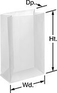 Image of Product. Front orientation. Contains Annotated. Open-Top Bags. Flat-Bottom Plastic Open-Top Bags.